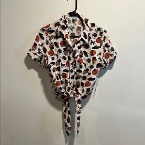 Spirit Black and White Halloween Blouse